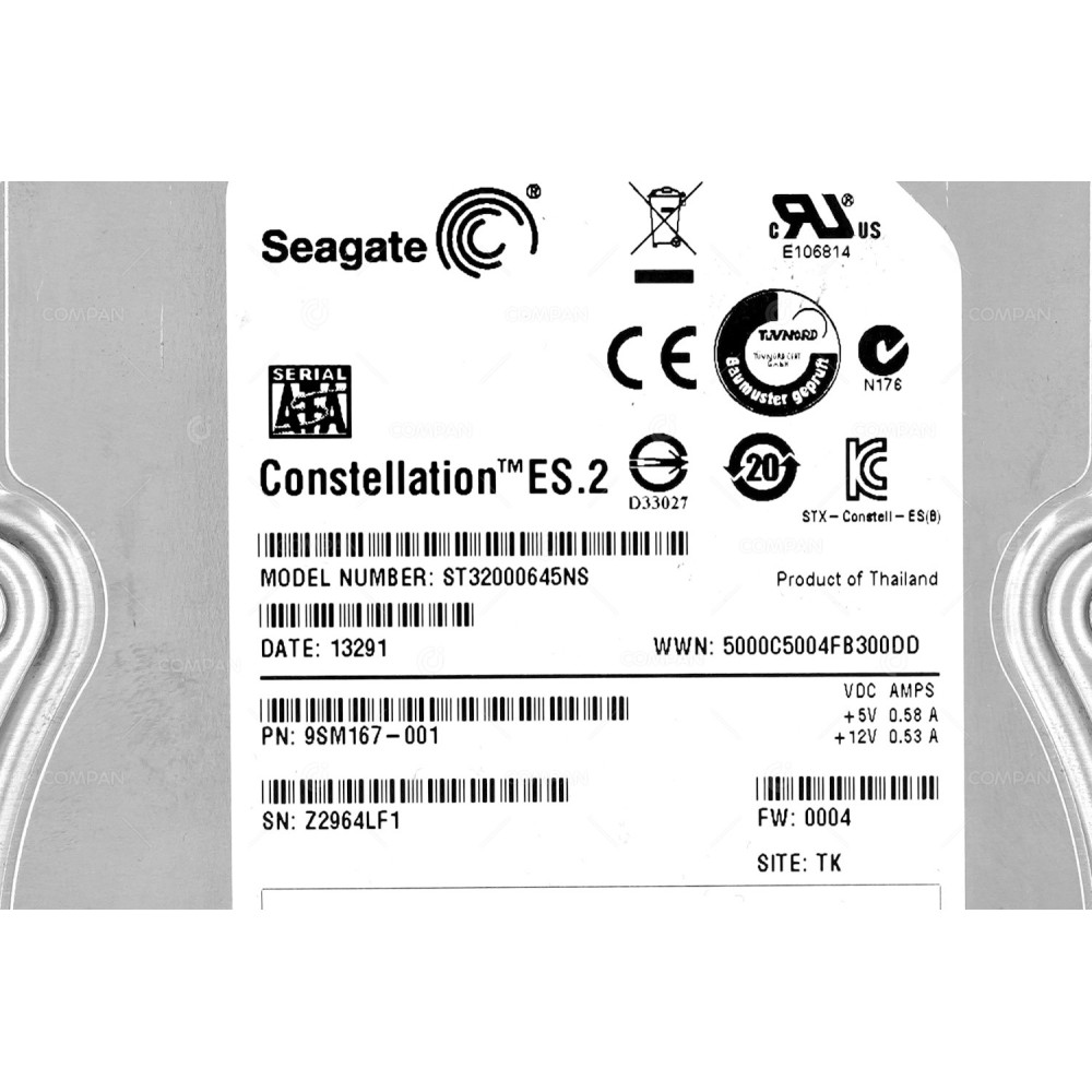 ST32000645NS SEAGATE HDD 2TB 7.2K SATA 6G 3.5" LFF HOT-SWAP